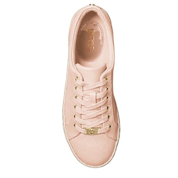 Michael Kors Libby Platform Sneakers Pink Cotton Canvas 10 - Picture 2 of 3